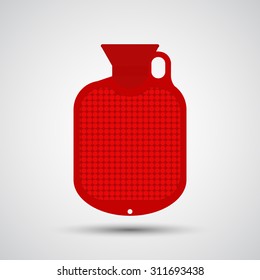 Red Hot Water Bottle Icon - Vector