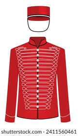 El uniforme de recepcionista rojo. vector