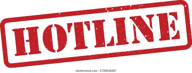 Sello rojo de la línea directa en el fondo blanco