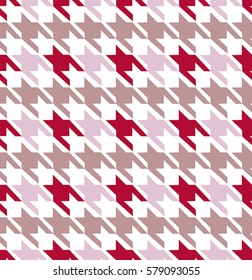 Red Houndstooth Seamless Pattern Design 