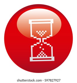 red hourglass emblem icon, vector illustraction design