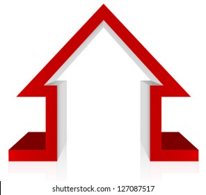Red House 3D Vector Ã¢Â?Â? Home Security, Home Defense, Mortgage, Healthcare