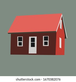 Casa roja, ilustración, vector sobre fondo blanco.