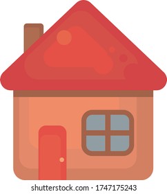 Red house , illustration, vector on white background