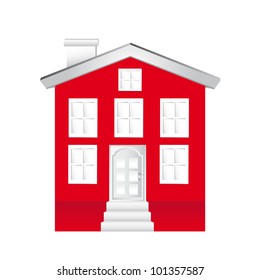 red house isolated over white background. vector illustration