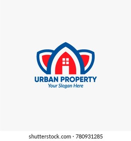 Red house logo design for real estate/property industry.