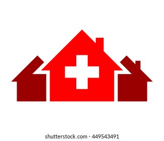 red house medical medicare pharmacy pharmacist clinic image vector