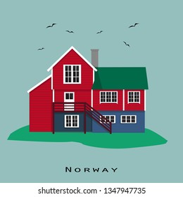 zum roten Haus in Norwegen