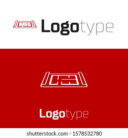 Red House plan icon isolated on white background. Logo design template element. Vector Illustration