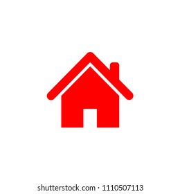 Red house vector icon