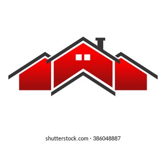 red housing house home real estate residence property