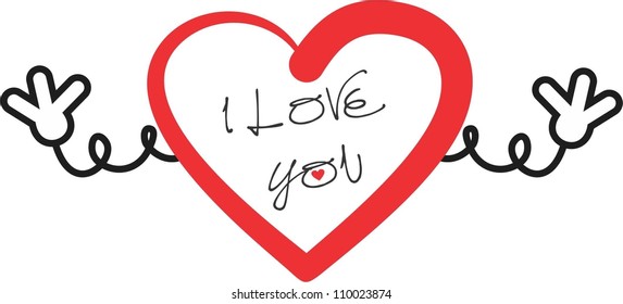 Red hugging heart