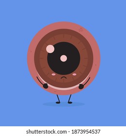 Red human eye ball. Conjunctivitis concept illustration.