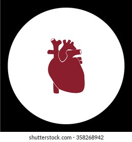 red human heart simple red icon eps10