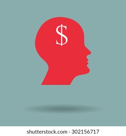 Red human profile picture