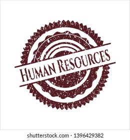 Red Human Resources rubber grunge texture stamp