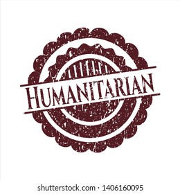 Red Humanitarian with rubber seal texture
