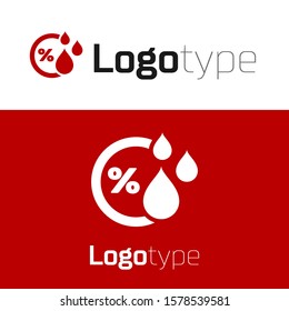 Red Humidity icon isolated on white background. Weather and meteorology, thermometer symbol. Logo design template element. Vector Illustration