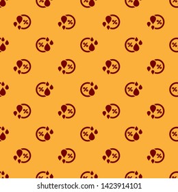 Red Humidity icon isolated seamless pattern on brown background. Weather and meteorology, thermometer symbol. Vector Illustration