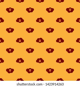 Red Humidity icon isolated seamless pattern on brown background. Weather and meteorology, cloud, thermometer symbol. Vector Illustration