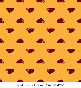 Red Humidity icon isolated seamless pattern on brown background. Weather and meteorology, cloud, thermometer symbol. Vector Illustration