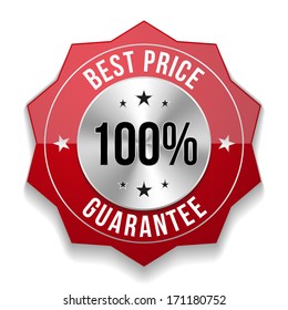 Red hundred percent best price guarantee badge