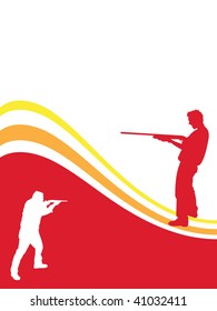 red hunter frame, vector illustration