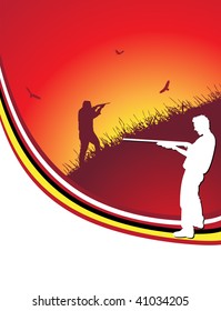 red hunter frame, vector illustration