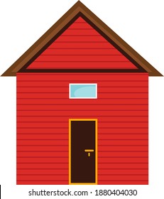 Red hut ,illustration, vector on white background.