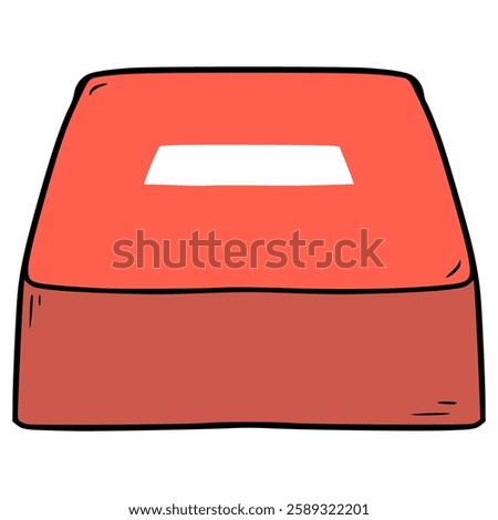 red hyphen button illustration hand drawn isolated vector