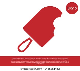 Red Ice cream icon isolated on white background. Sweet symbol. Vector Illustration