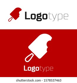 Red Ice cream icon isolated on white background. Sweet symbol. Logo design template element. Vector Illustration