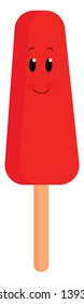 Vector de ilustración de helado rojo sobre fondo blanco 