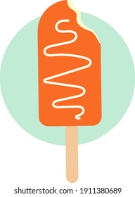 Helado rojo, ilustración, vector sobre fondo blanco.