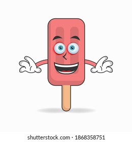 Red Ice Cream mascot character with smile expression. vector illustration