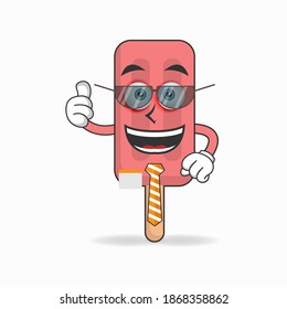 The Red Ice Cream mascot character becomes a businessman. vector illustration