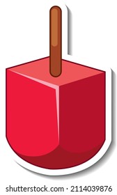 Red ice cream stick cartoon sticker illustration