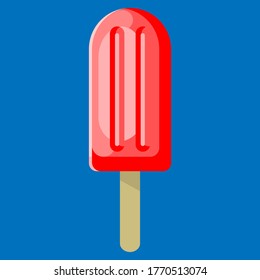 red ice lolly flat icon vector illustration. isolated stock vector