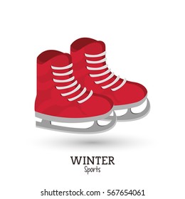 red ice skate winter sport