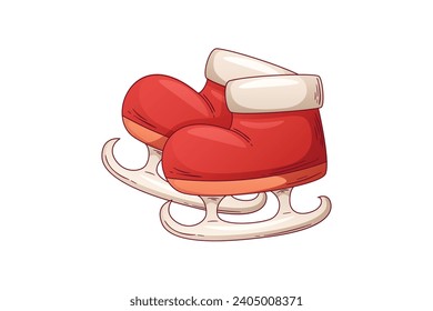 Red Ice Skates Christmas Sticker