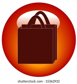 red icon or button for shopping bag