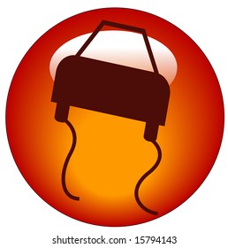 red icon or button for slippery road