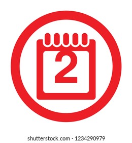 red icon calendar with a circle. Multimedia concept.