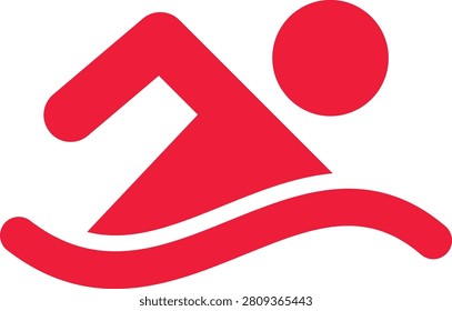 A red icon depicting a human figure surfing on a wave