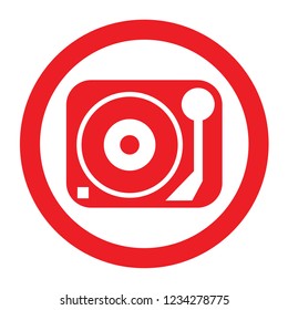 red icon disc digital with a circle. Multimedia concept.