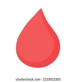 Icono rojo de una gota de sangre.Icono de ilustración plana vectorial.Aislado sobre fondo blanco.