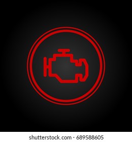 Red icon of engine