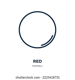 red icon from football collection. Thin linear red, template, business outline icon isolated on white background. Line vector red sign, symbol for web and mobile