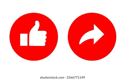 red icon like and share vector illutration