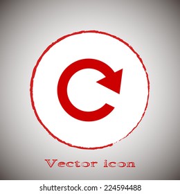  Red icon on a gray background. Vector illustration download